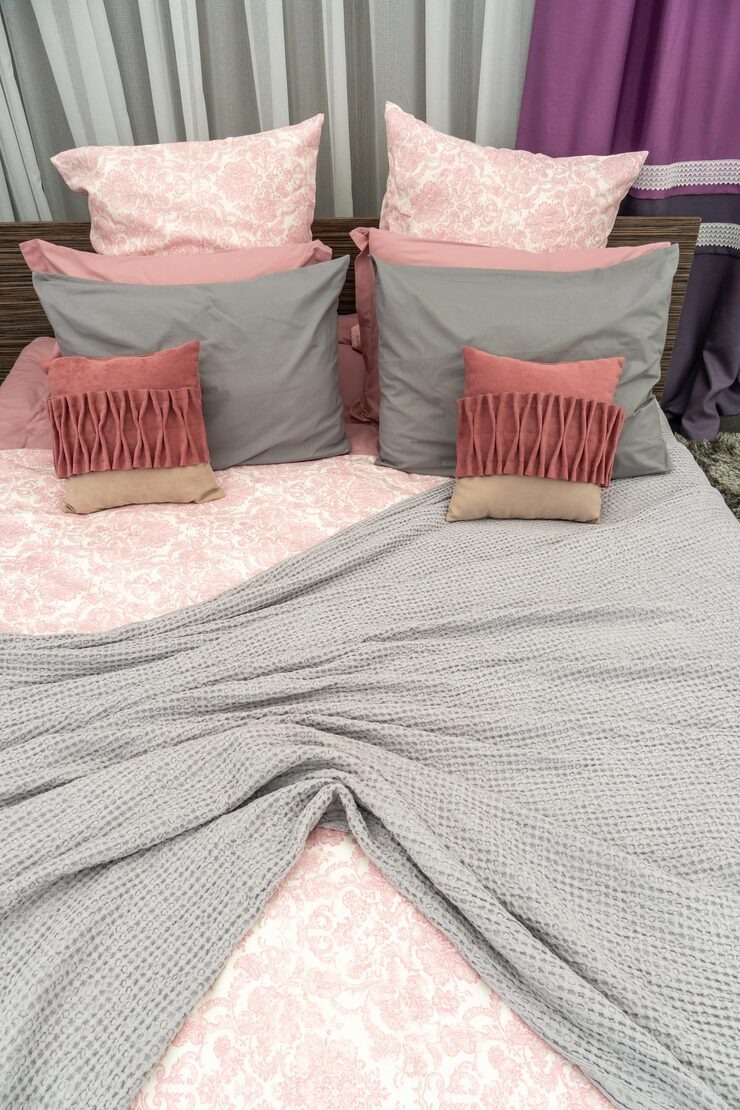 S Interior Modern Bedroom Large Bed Colorful Pillows Blanke by Orient Uniforms for customers in Dubai, Abu Dhabi, Sharjah, Ajman and across the UAE